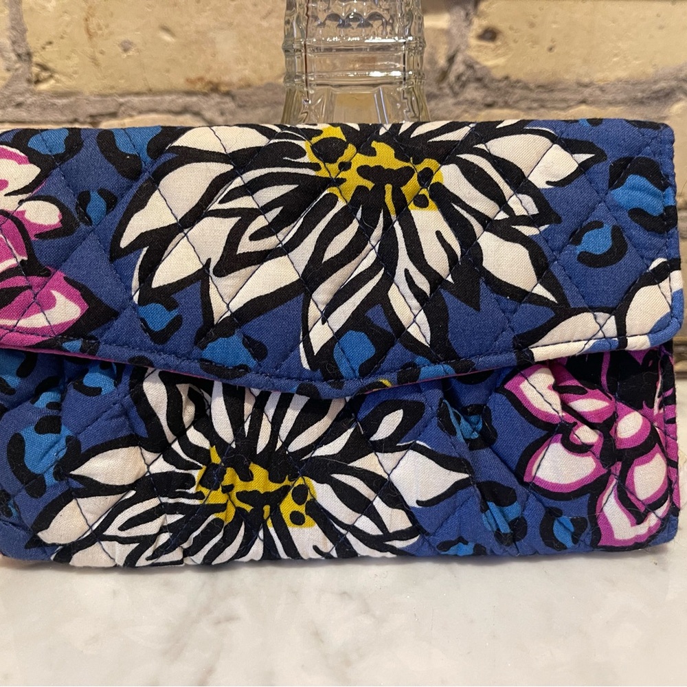 RFID Wallet Clutch with Crossbody Strap in African Violet. NWT